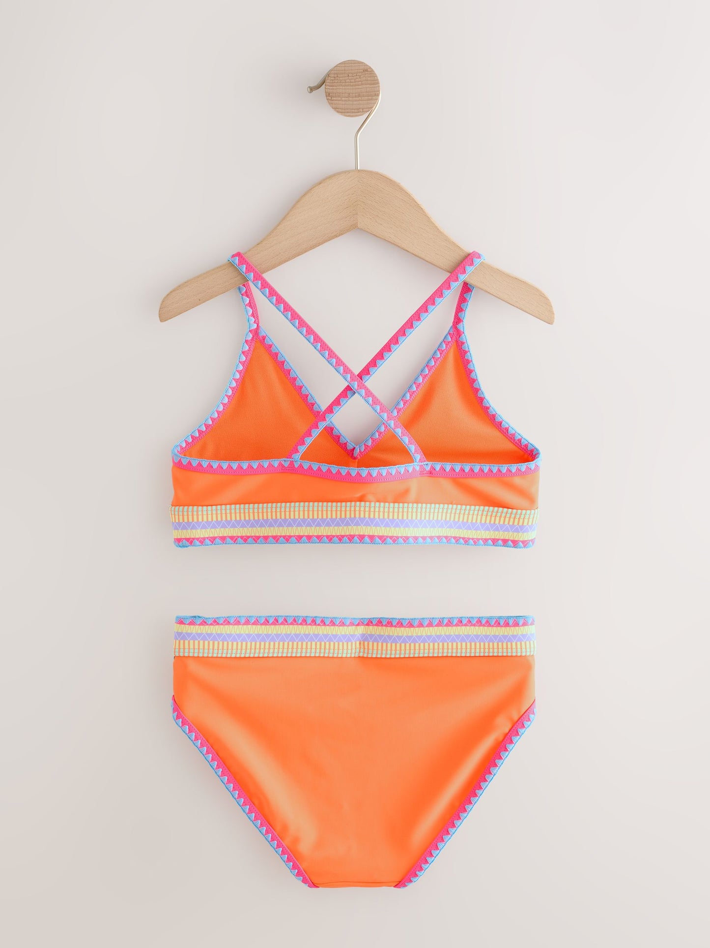 Orange Embroidered Triangle Bikini (8-16yrs) image 5