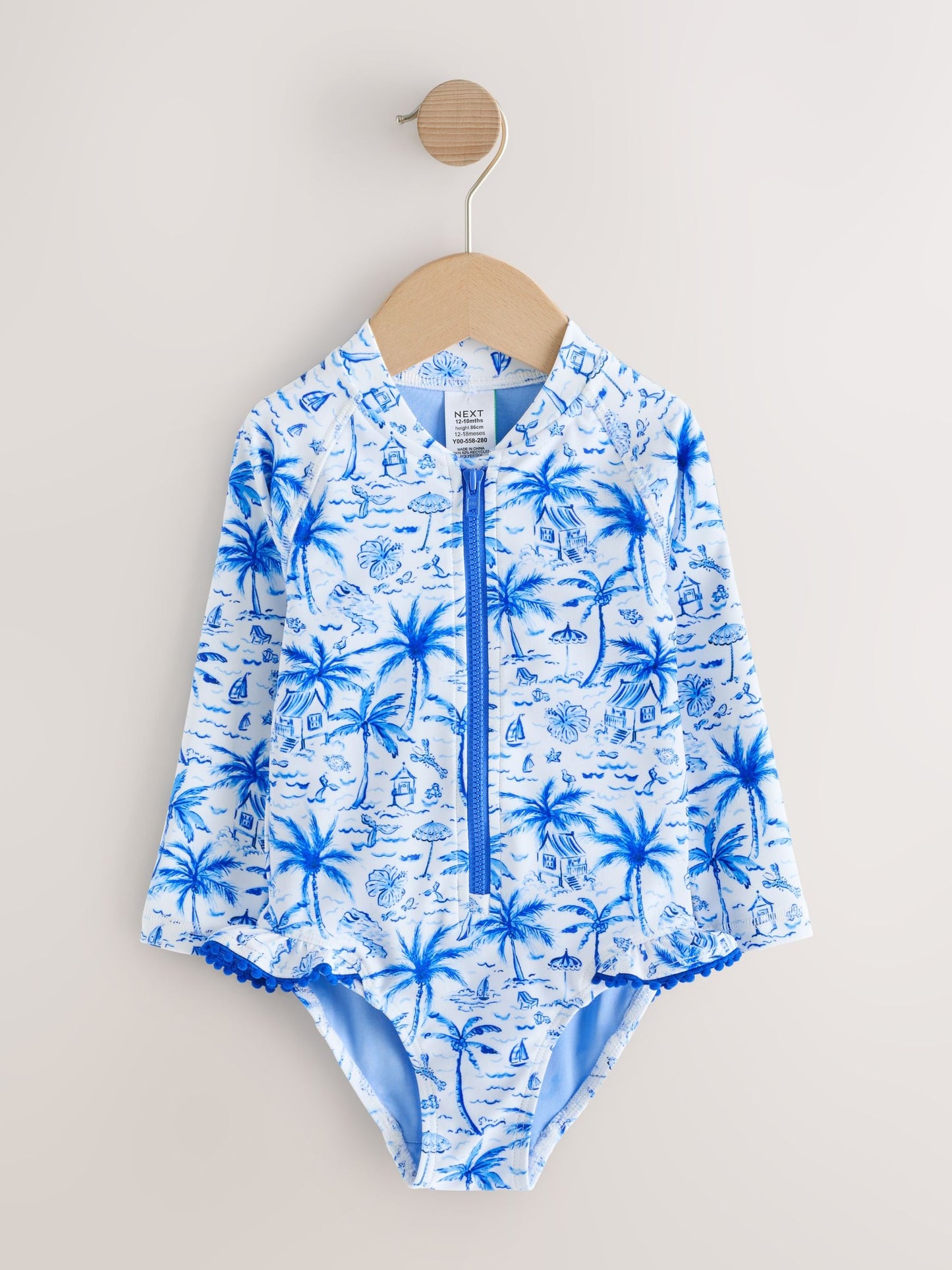 Blue Palm Sunsafe Long Sleeve Swimsuit (3mths-7yrs) image 4