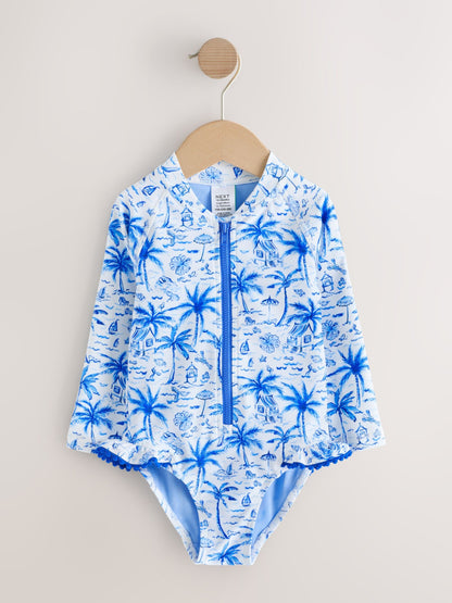 Blue Palm Sunsafe Long Sleeve Swimsuit (3mths-7yrs) image 4