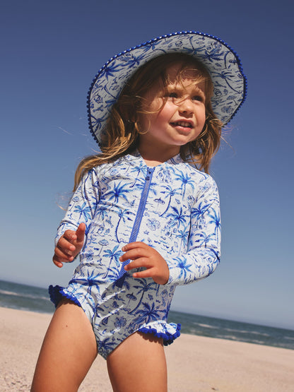 Blue Palm Sunsafe Long Sleeve Swimsuit (3mths-7yrs) image 1