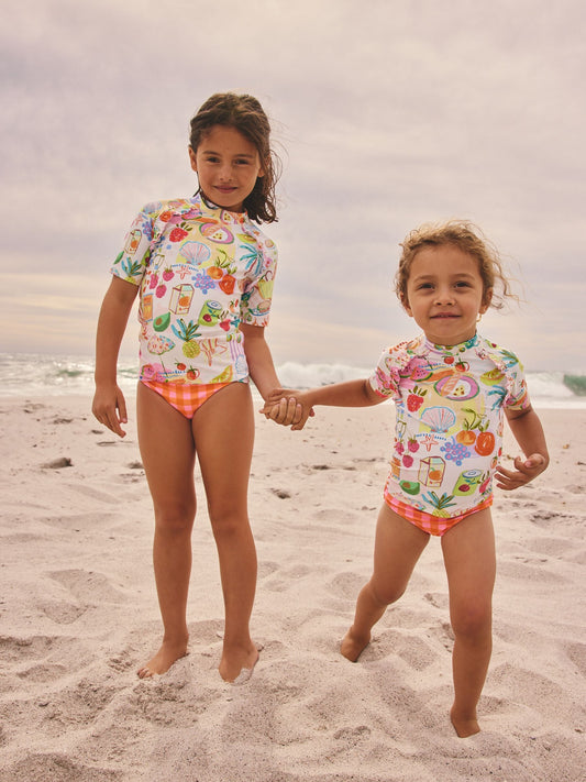 Dsiney Kidz - Orange Picnic Scene Short Sleeved Sunsafe Swim Set (3mths-10yrs) image 2