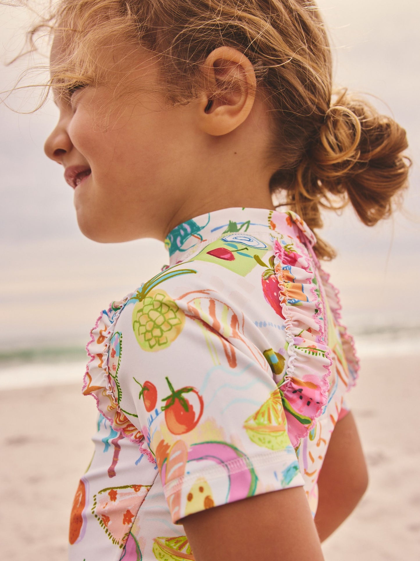 Orange Picnic Scene Short Sleeved Sunsafe Swim Set (3mths-10yrs) image 5