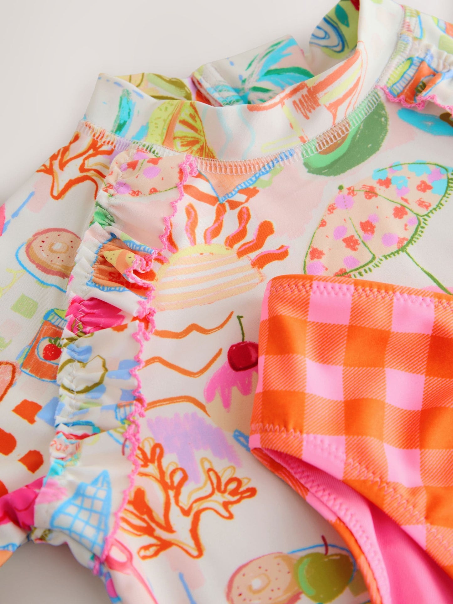 Orange Picnic Scene Short Sleeved Sunsafe Swim Set (3mths-10yrs) image 8