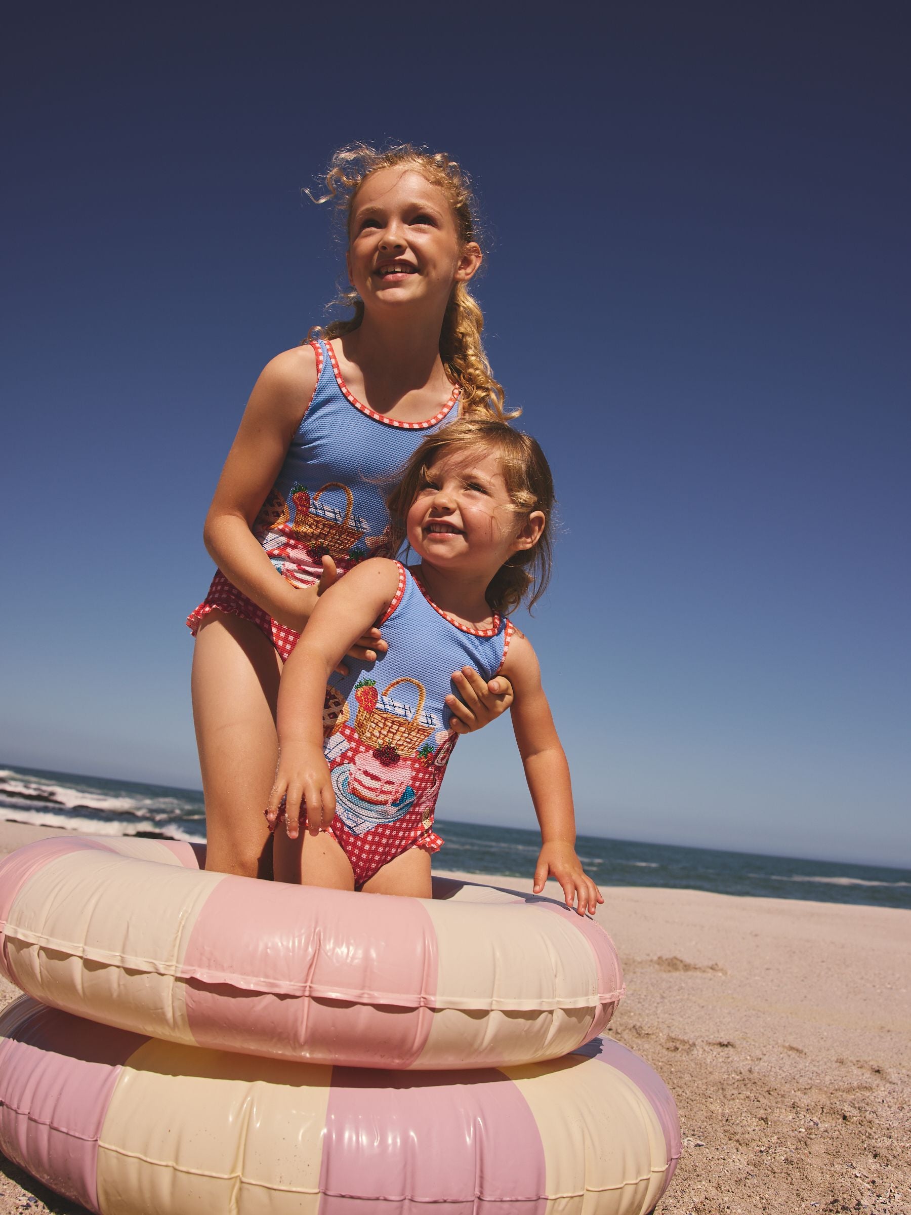 Red/Blue Gingham Picnic Frill Leg Swimsuit (3mths-10yrs) image 5