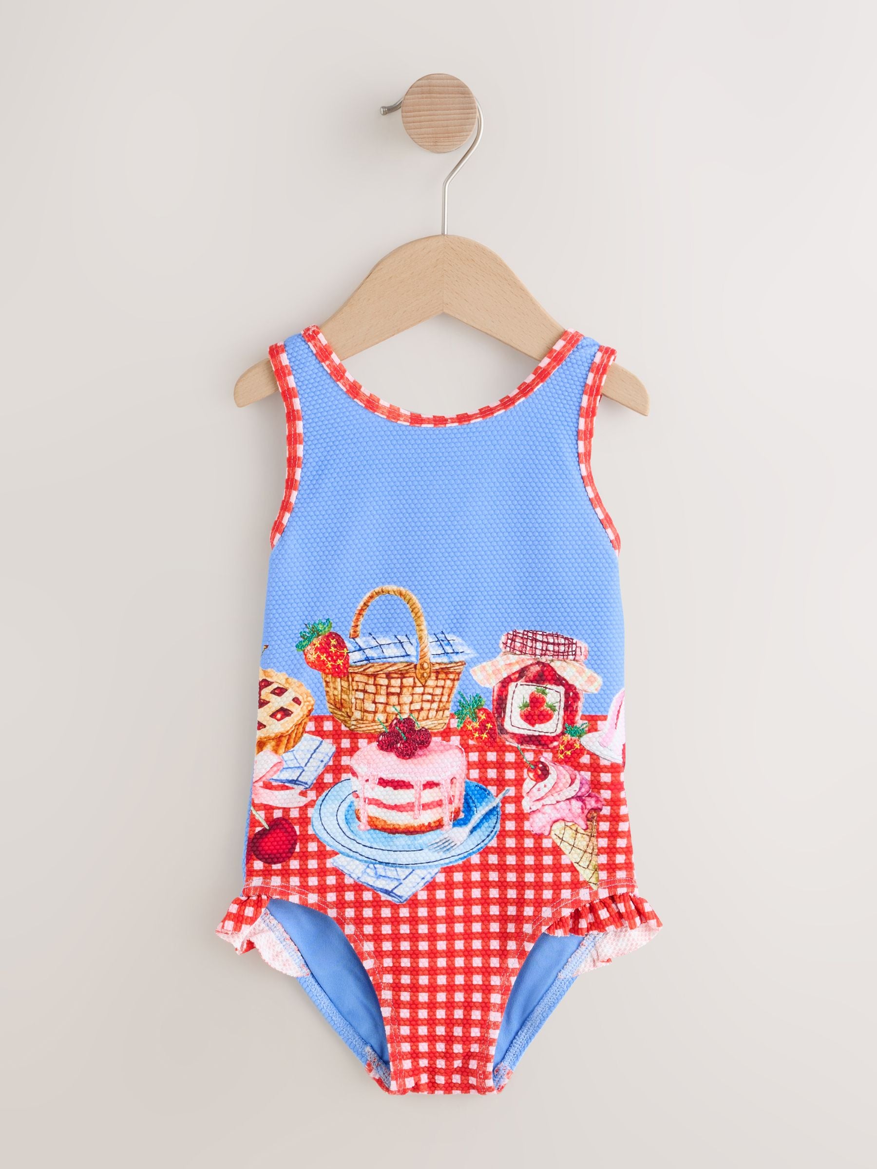 Red/Blue Gingham Picnic Frill Leg Swimsuit (3mths-10yrs) image 6