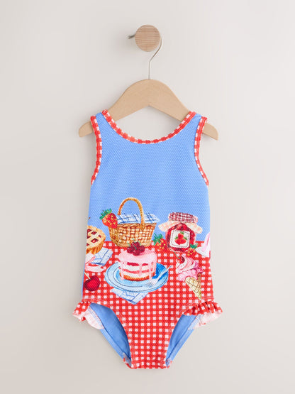 Red/Blue Gingham Picnic Frill Leg Swimsuit (3mths-10yrs) image 6