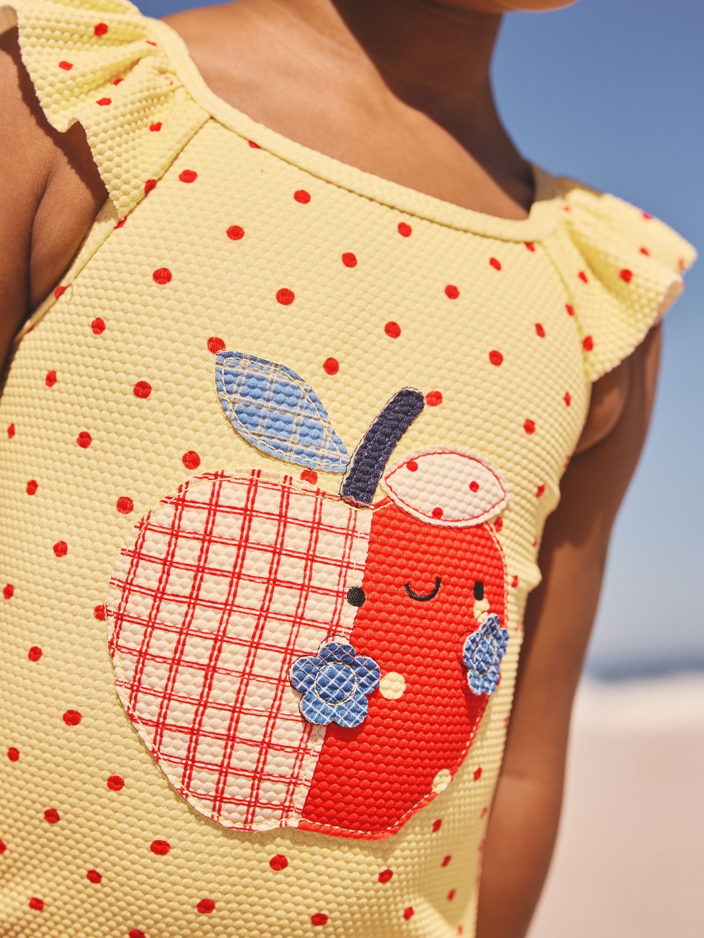 Yellow Apple Polka Dot Frill Swimsuit (3mths-7yrs) image 4