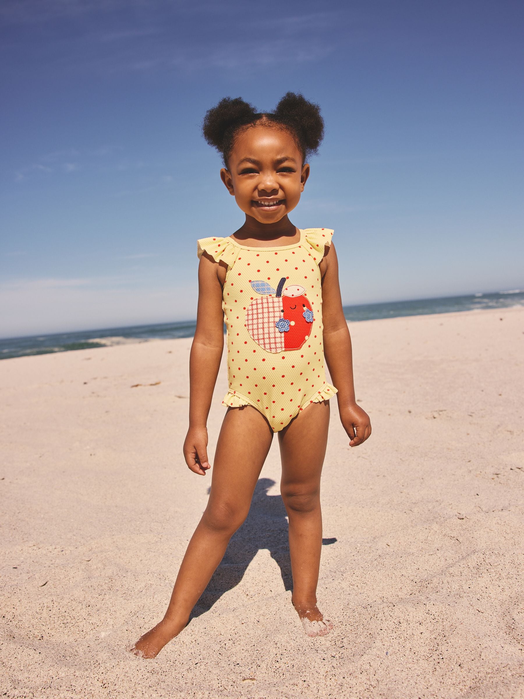 Yellow Apple Polka Dot Frill Swimsuit (3mths-7yrs) image 1