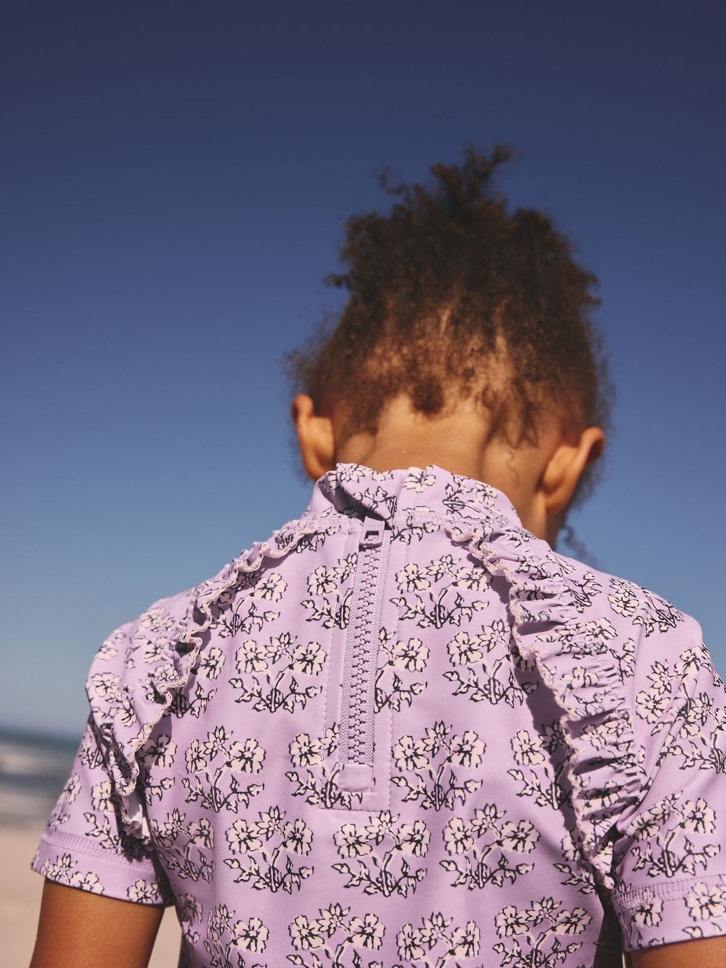 Lilac Purple Ditsy Floral Short Sleeved Sunsafe Swim Set (3mths-10yrs) image 3