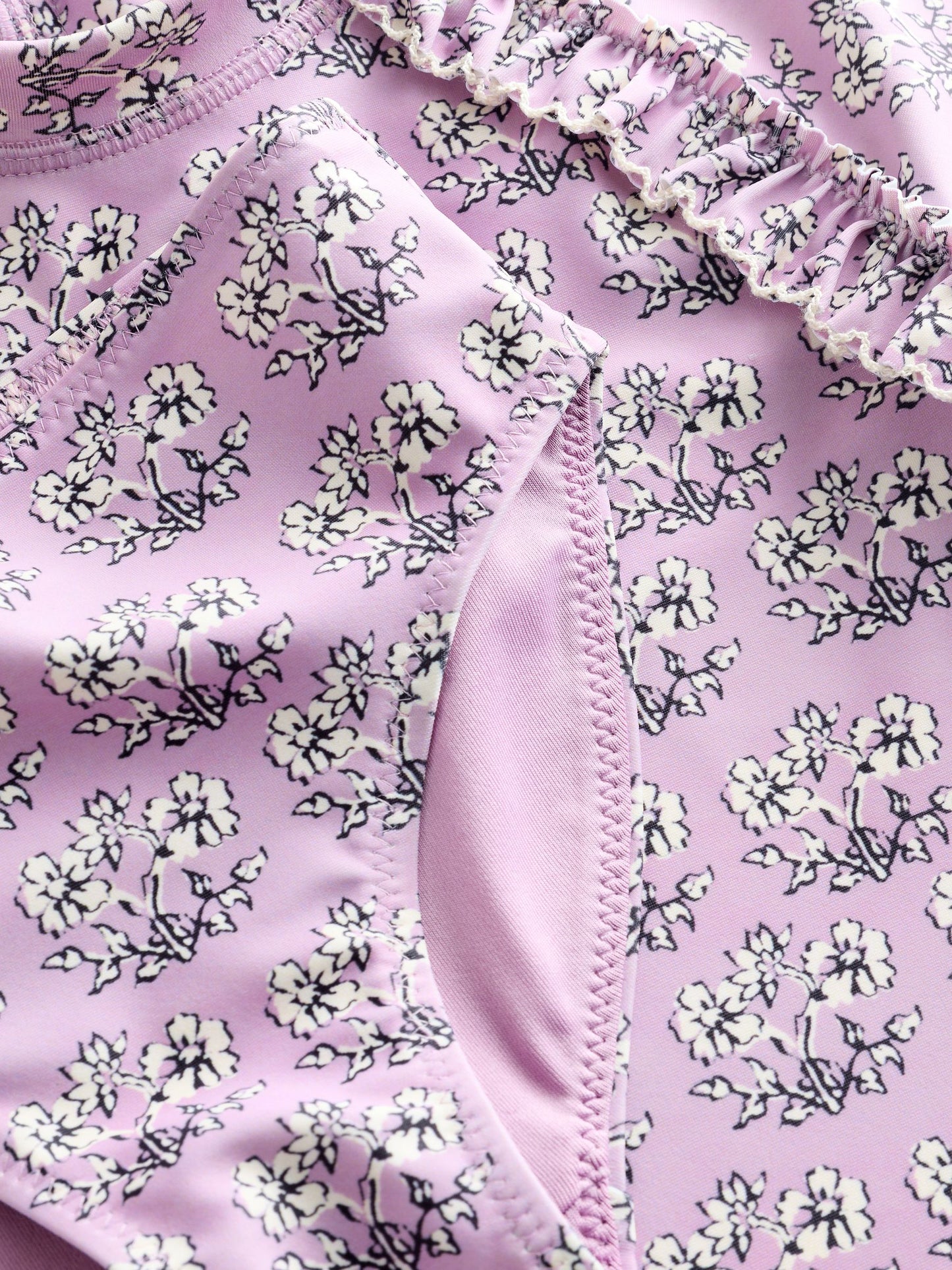 Lilac Purple Ditsy Floral Short Sleeved Sunsafe Swim Set (3mths-10yrs) image 6