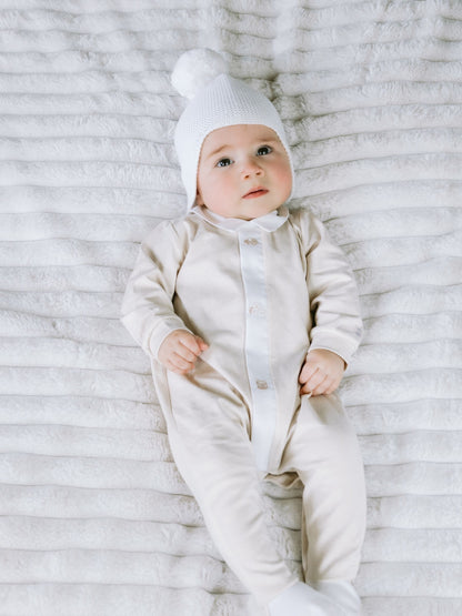 Emile Et Rose White Kenton Knitted Hat With Ear Flaps & Pom-Pom image 1