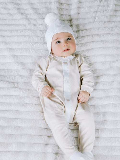 Emile Et Rose White Kenton Knitted Hat With Ear Flaps & Pom-Pom image 1
