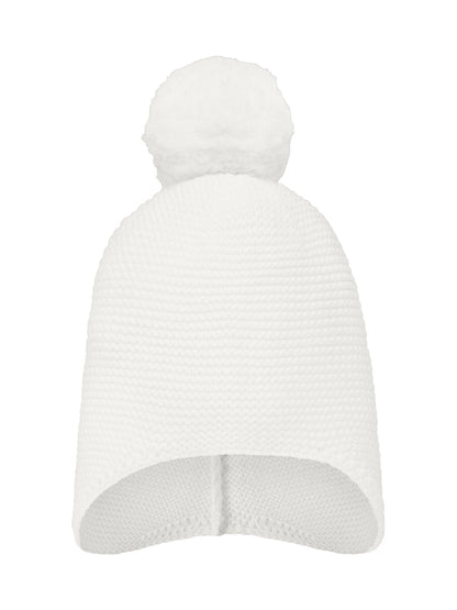 Emile Et Rose White Kenton Knitted Hat With Ear Flaps & Pom-Pom image 2