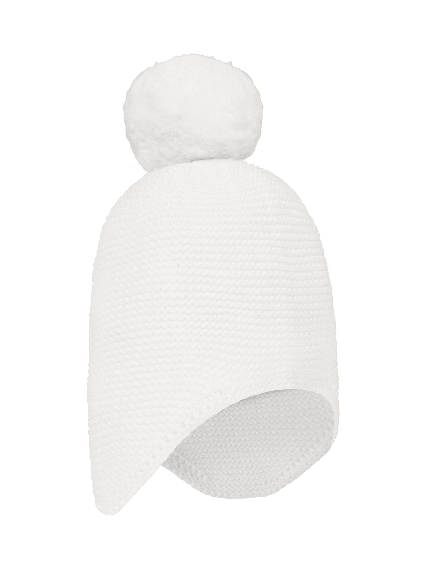 Emile Et Rose White Kenton Knitted Hat With Ear Flaps & Pom-Pom image 3