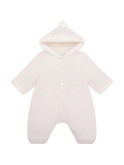Dsiney Kidz - Emile Et Rose Kirsten Pink Knitted Pramsuit With Fur Trim image 3