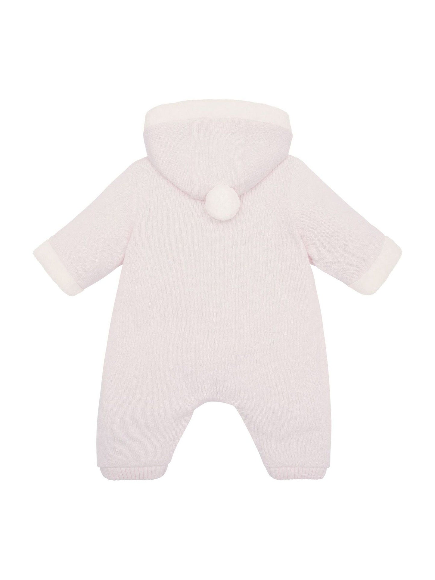 Dsiney Kidz - Emile Et Rose Kirsten Pink Knitted Pramsuit With Fur Trim image 4