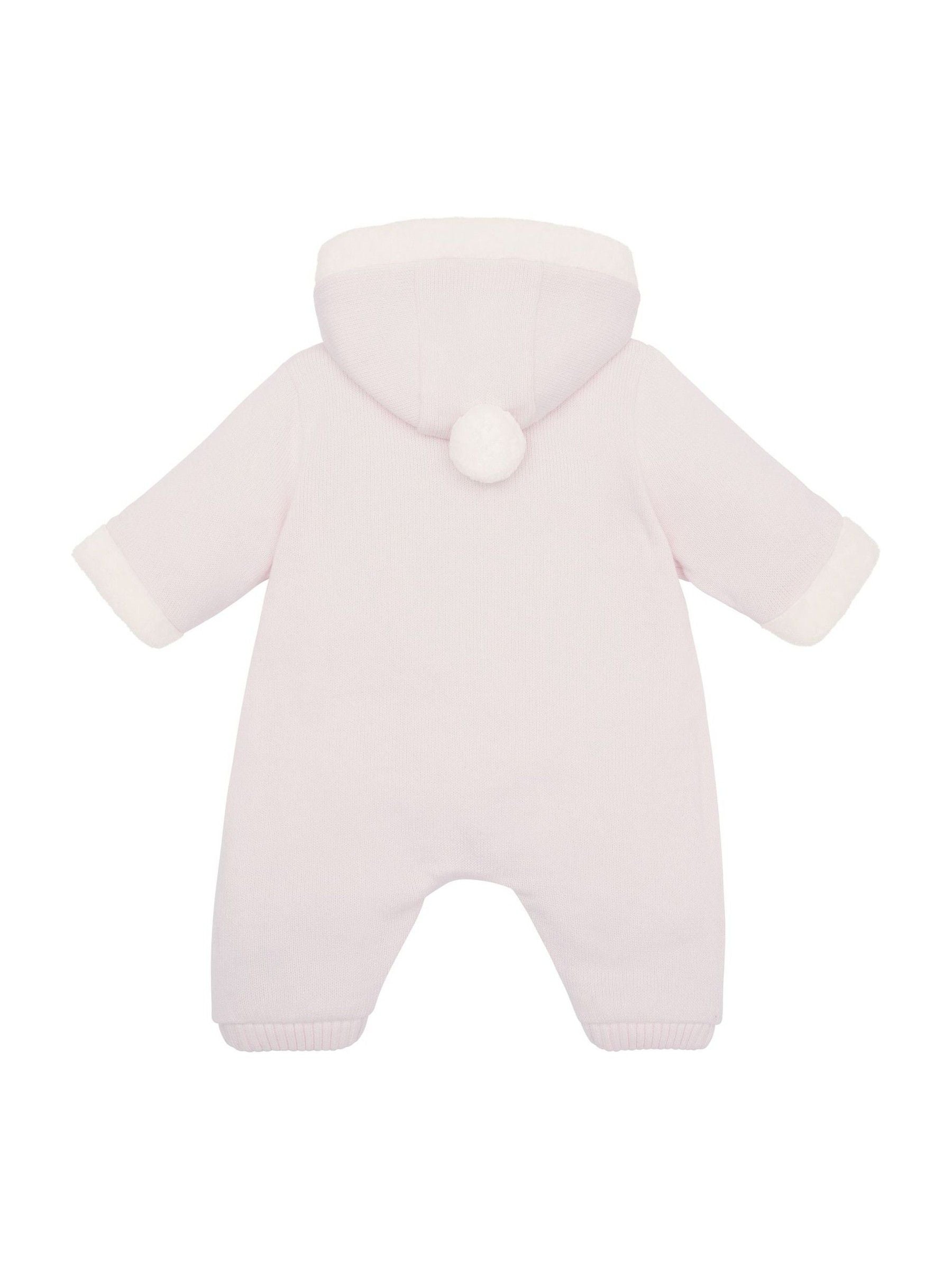 Dsiney Kidz - Emile Et Rose Kirsten Pink Knitted Pramsuit With Fur Trim image 4