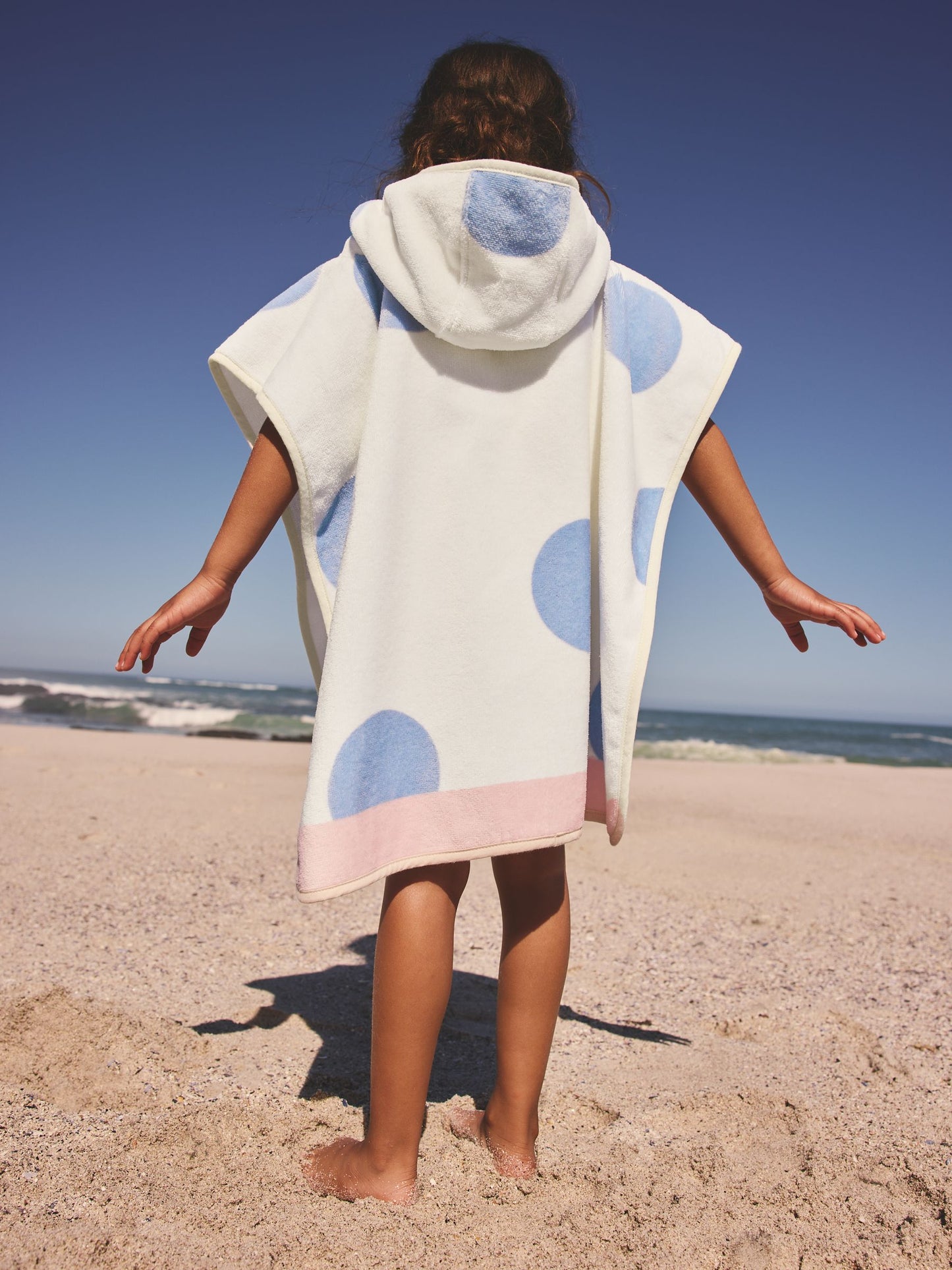 Neutral Polka Dot Slogan Towelling Poncho (9mths-10yrs) image 3