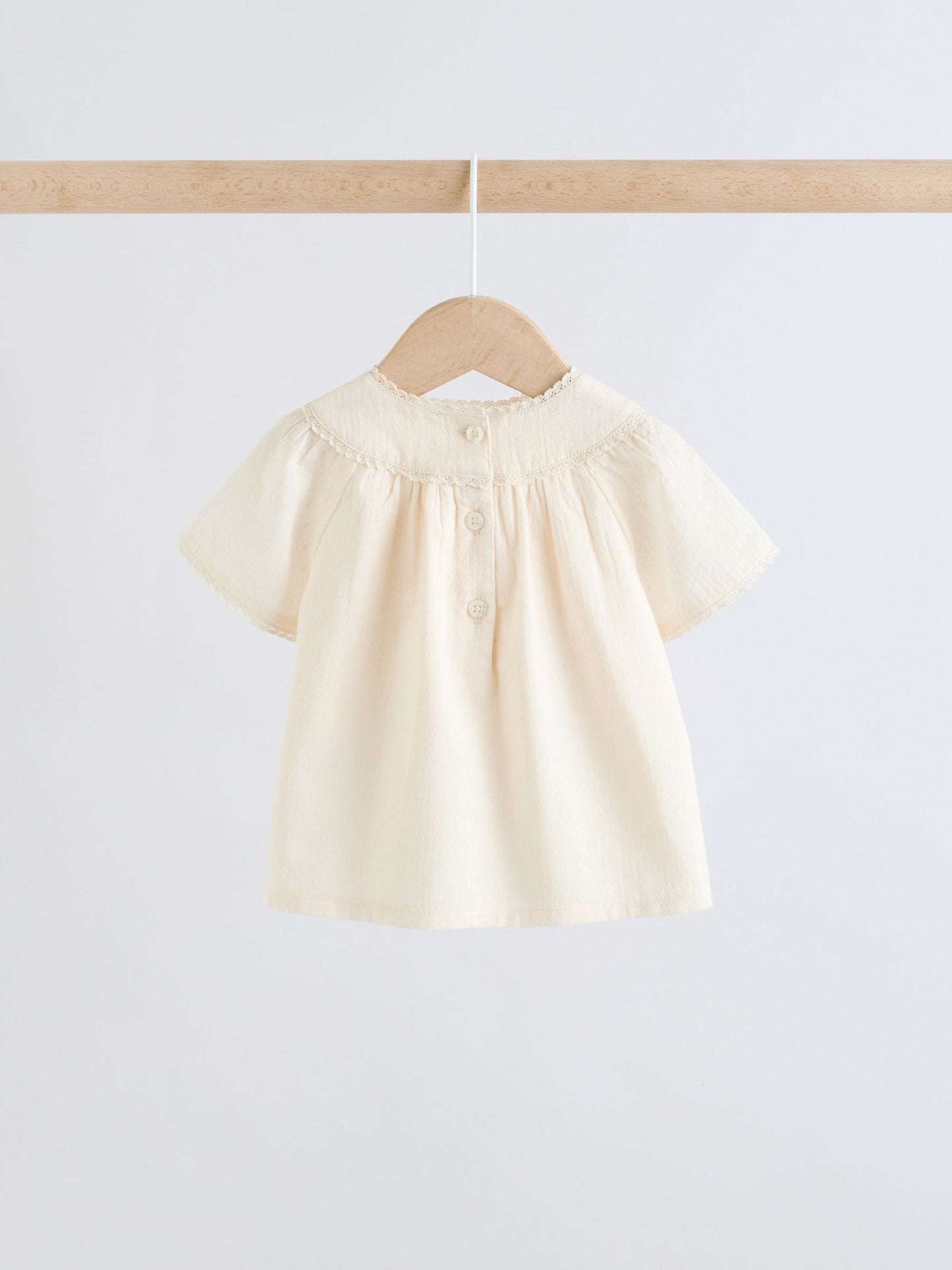 White Woven Baby Top and Shorts 2 Piece Set (0mths-2yrs) image 4