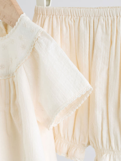 White Woven Baby Top and Shorts 2 Piece Set (0mths-2yrs) image 7