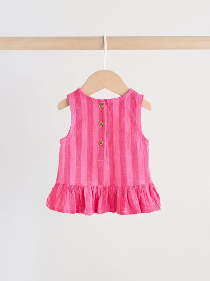 Red Stripe Baby Woven Top and Trousers Set 2 Piece (0mths-2yrs) image 5