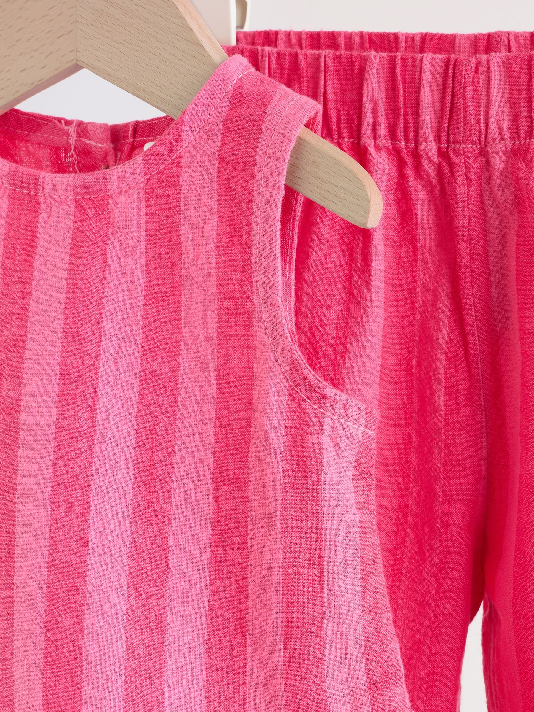 Red Stripe Baby Woven Top and Trousers Set 2 Piece (0mths-2yrs) image 7