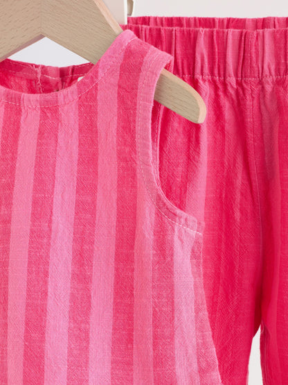 Red Stripe Baby Woven Top and Trousers Set 2 Piece (0mths-2yrs) image 7