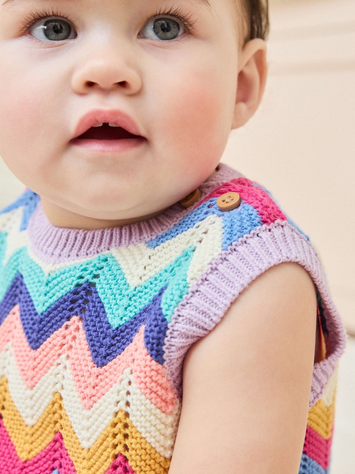 Multi Stripe Knitted Top and Shorts Baby Set 2 Piece (0mths-2yrs) image 4