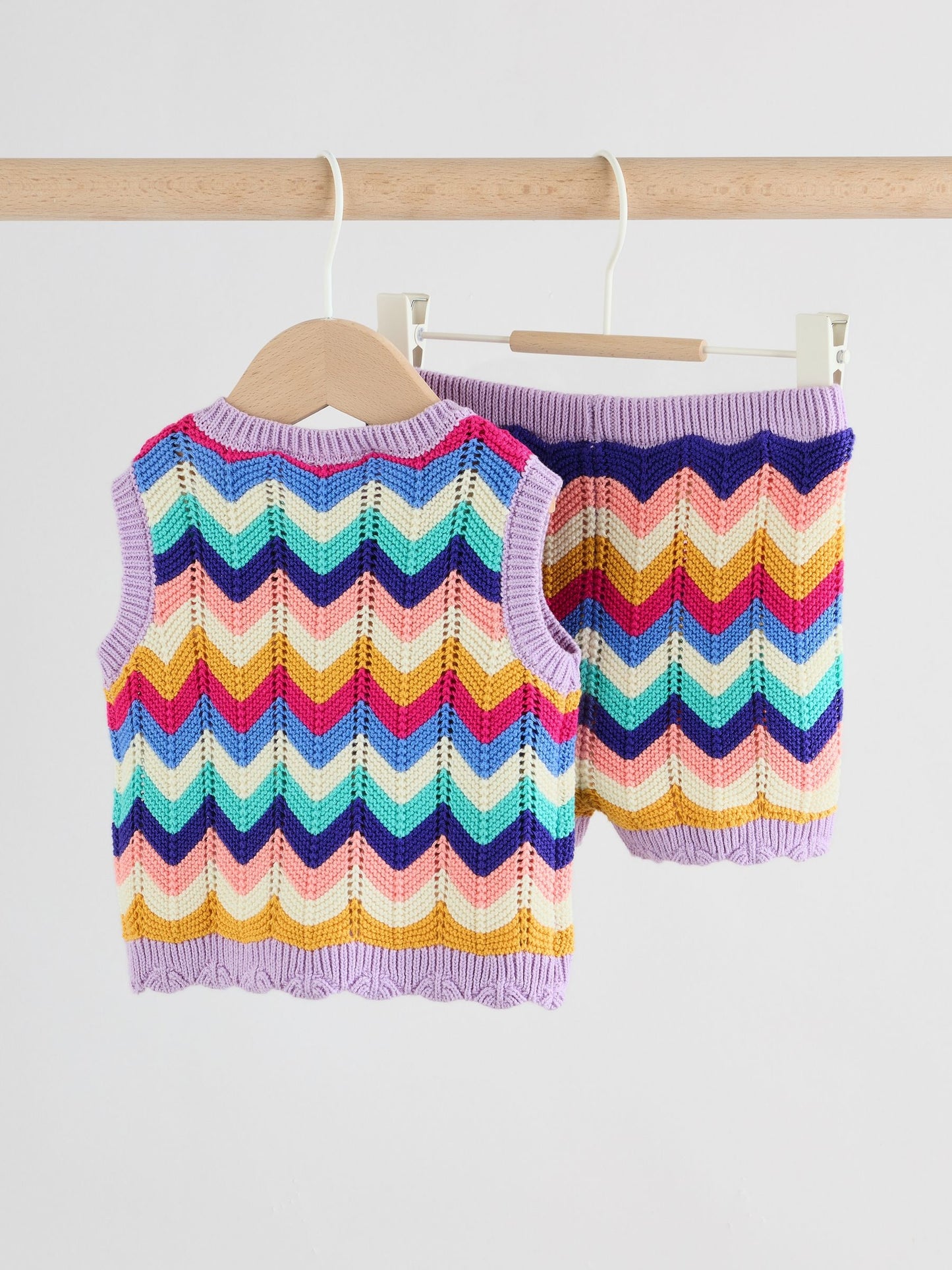 Multi Stripe Knitted Top and Shorts Baby Set 2 Piece (0mths-2yrs) image 5
