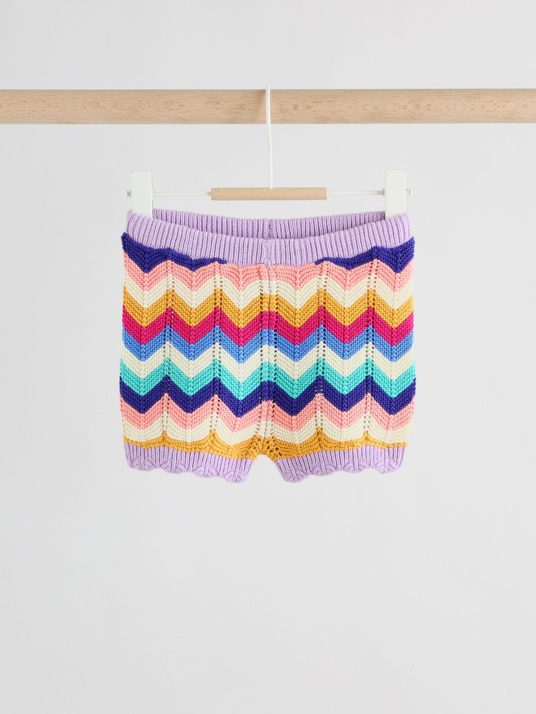 Multi Stripe Knitted Top and Shorts Baby Set 2 Piece (0mths-2yrs) image 7