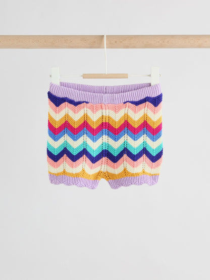 Multi Stripe Knitted Top and Shorts Baby Set 2 Piece (0mths-2yrs) image 7