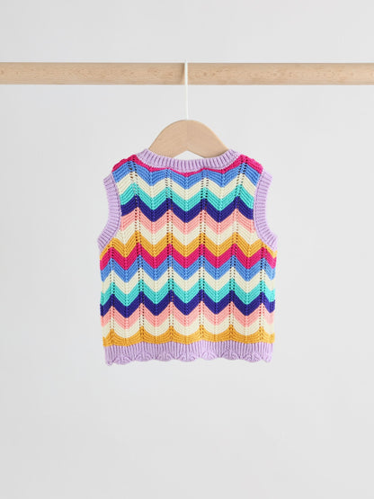 Multi Stripe Knitted Top and Shorts Baby Set 2 Piece (0mths-2yrs) image 8