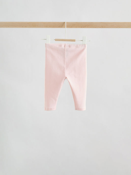 Pink Sage Green and White Short Sleeve Top and Leggings Baby Set 6 Piece (0mths-3yrs) image 3