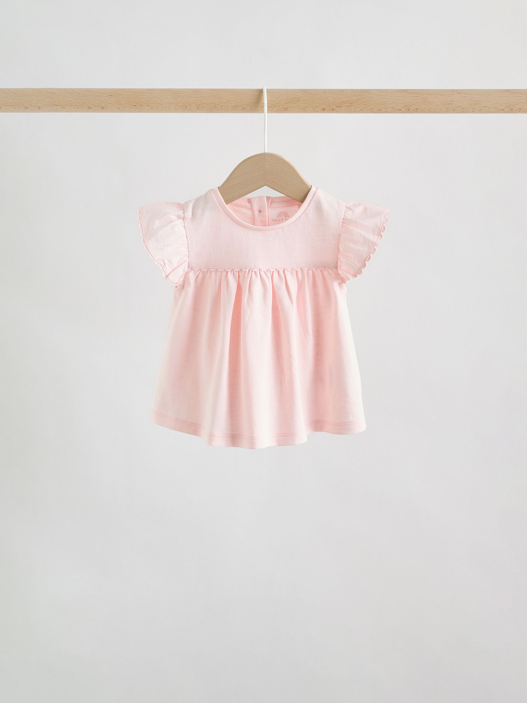 Pink Sage Green and White Short Sleeve Top and Leggings Baby Set 6 Piece (0mths-3yrs) image 2