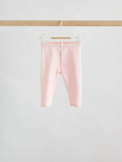 Pink Sage Green and White Short Sleeve Top and Leggings Baby Set 6 Piece (0mths-3yrs) image 3