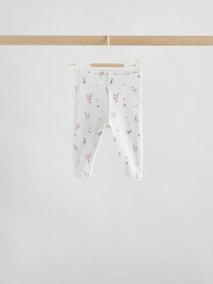 Pink Sage Green and White Short Sleeve Top and Leggings Baby Set 6 Piece (0mths-3yrs) image 5