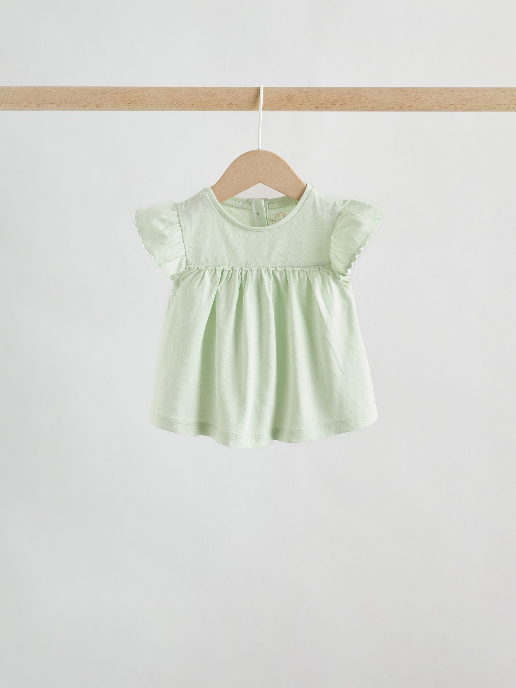 Pink Sage Green and White Short Sleeve Top and Leggings Baby Set 6 Piece (0mths-3yrs) image 6