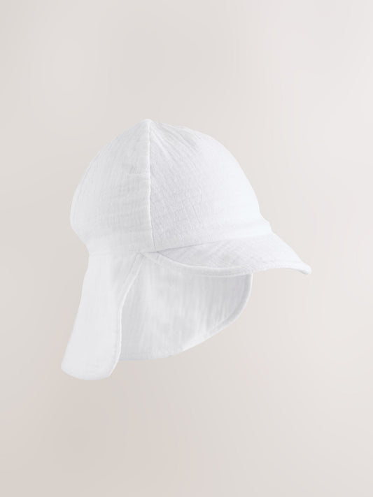 White Crinkle Legionnaire Baby Hat image 1