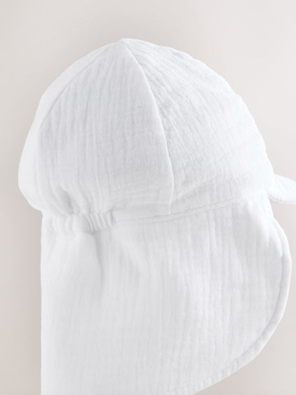 White Crinkle Legionnaire Baby Hat image 2