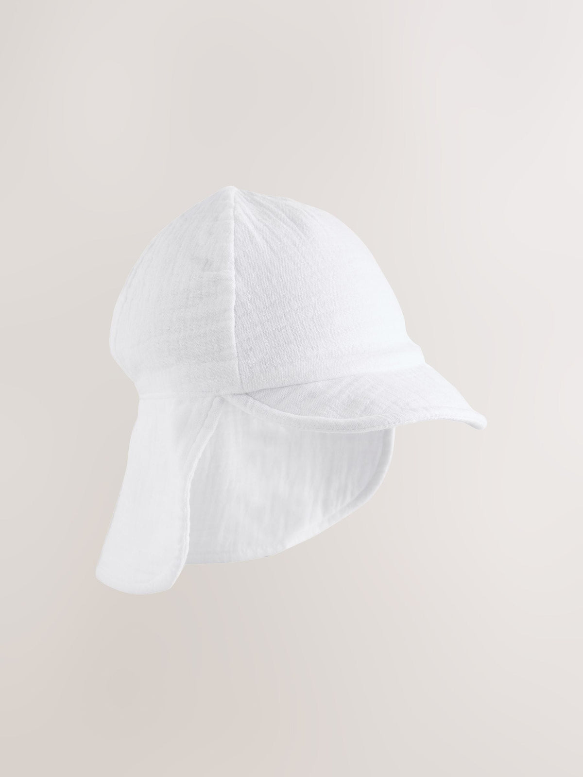 White Crinkle Legionnaire Baby Hat image 1