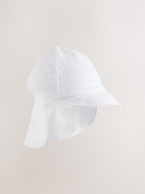 White Crinkle Legionnaire Baby Hat image 1
