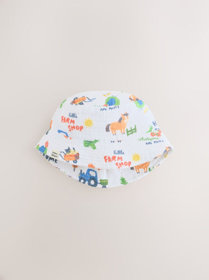 Blue Farm Woven Baby Bucket Hats 2 Pack image 3