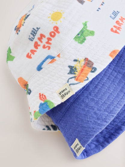 Blue Farm Woven Baby Bucket Hats 2 Pack image 4