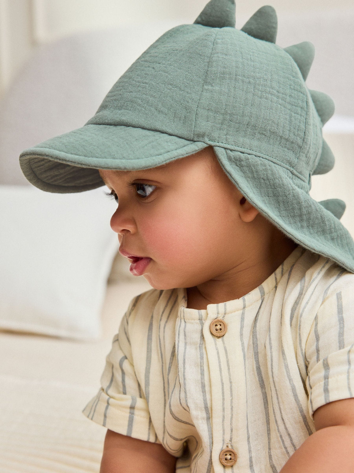 Green/Neutral Dino Legionnaire Baby Hat 2 Pack (0mths-2yrs) image 3