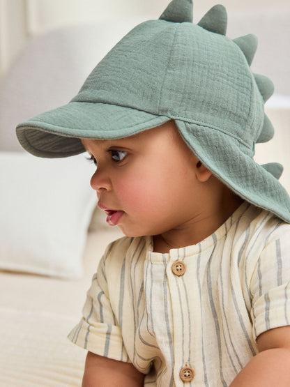 Green/Neutral Dino Legionnaire Baby Hat 2 Pack (0mths-2yrs) image 3