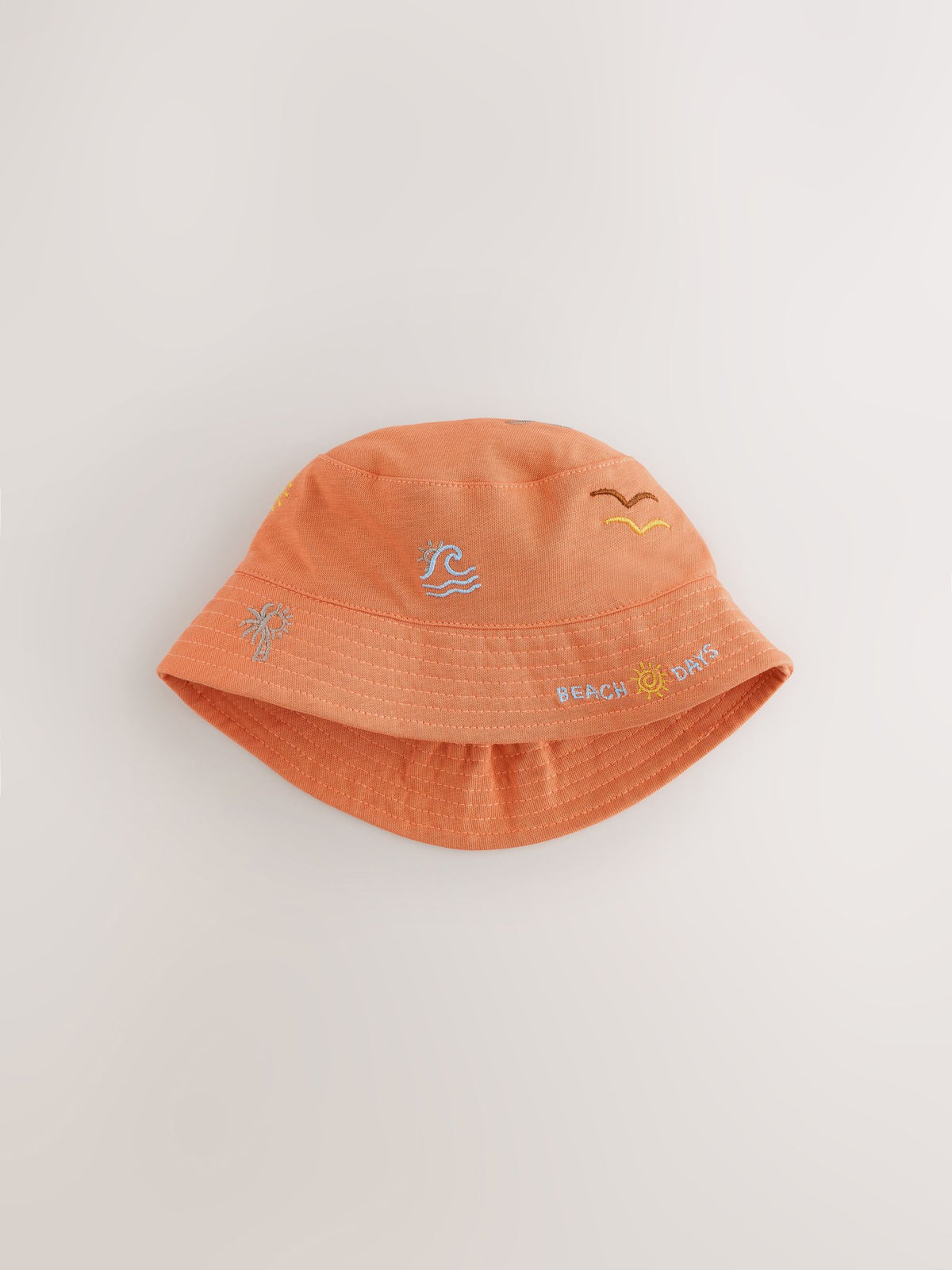 Orange Embroidered and Yellow Tie Dye Baby Bucket Hats 2 Pack image 2