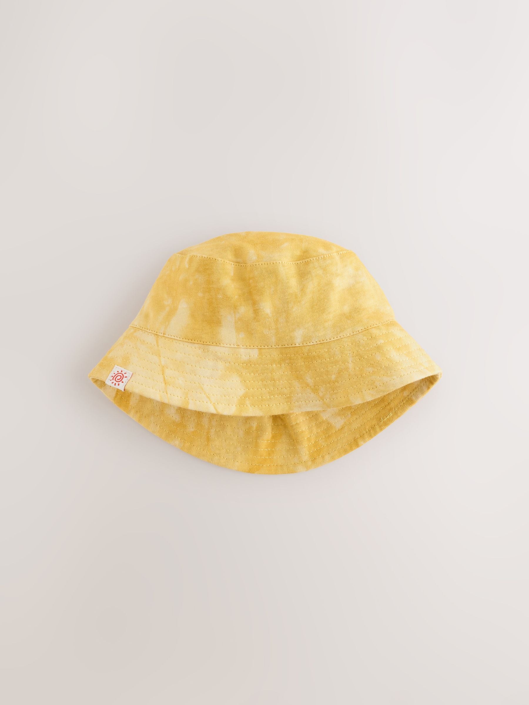 Orange Embroidered and Yellow Tie Dye Baby Bucket Hats 2 Pack (0mths-2yrs) image 4