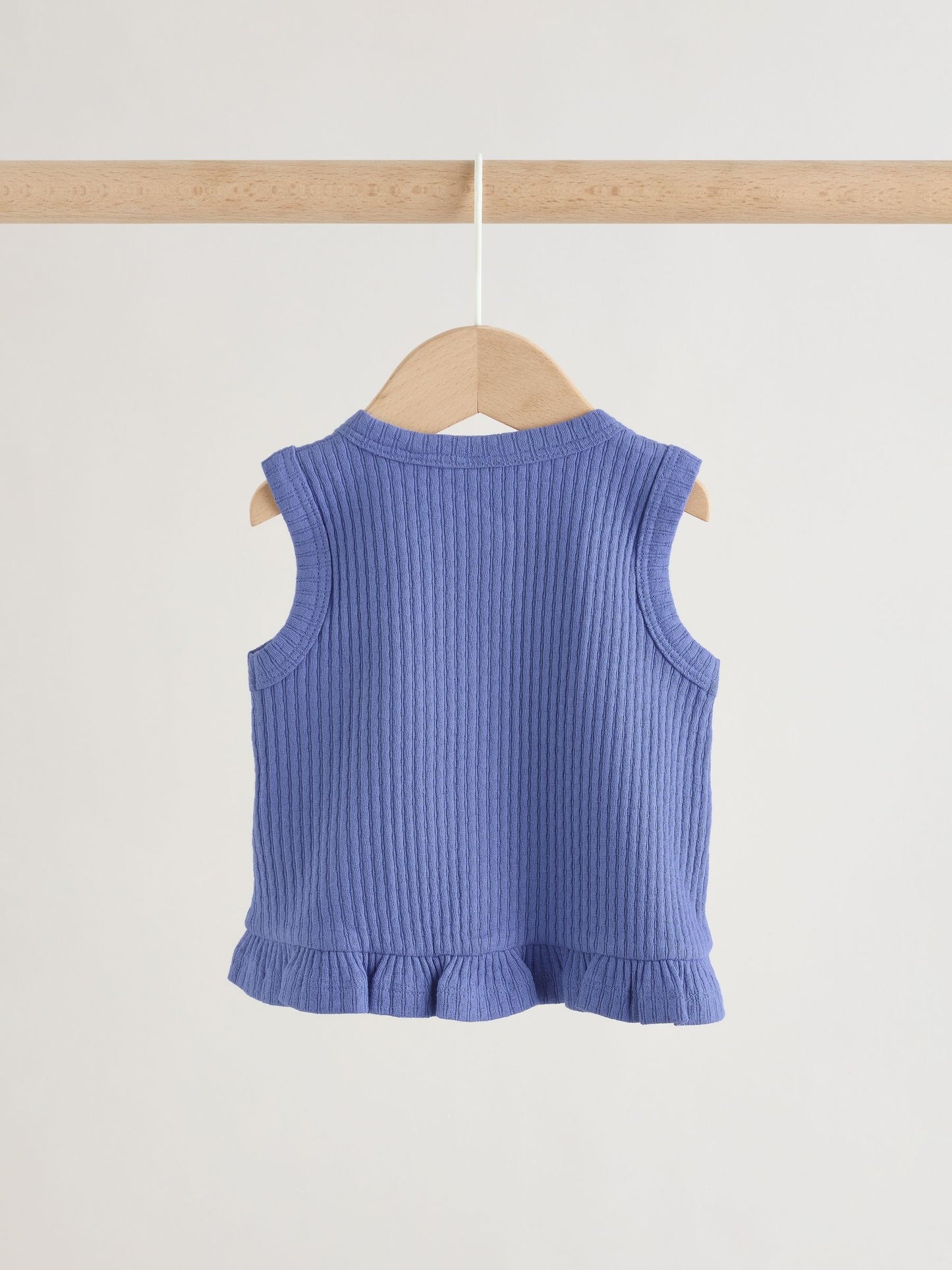 Blue Rib Baby Top And Wide Leg Trousers Set 2 Piece (0mths-2yrs) image 6