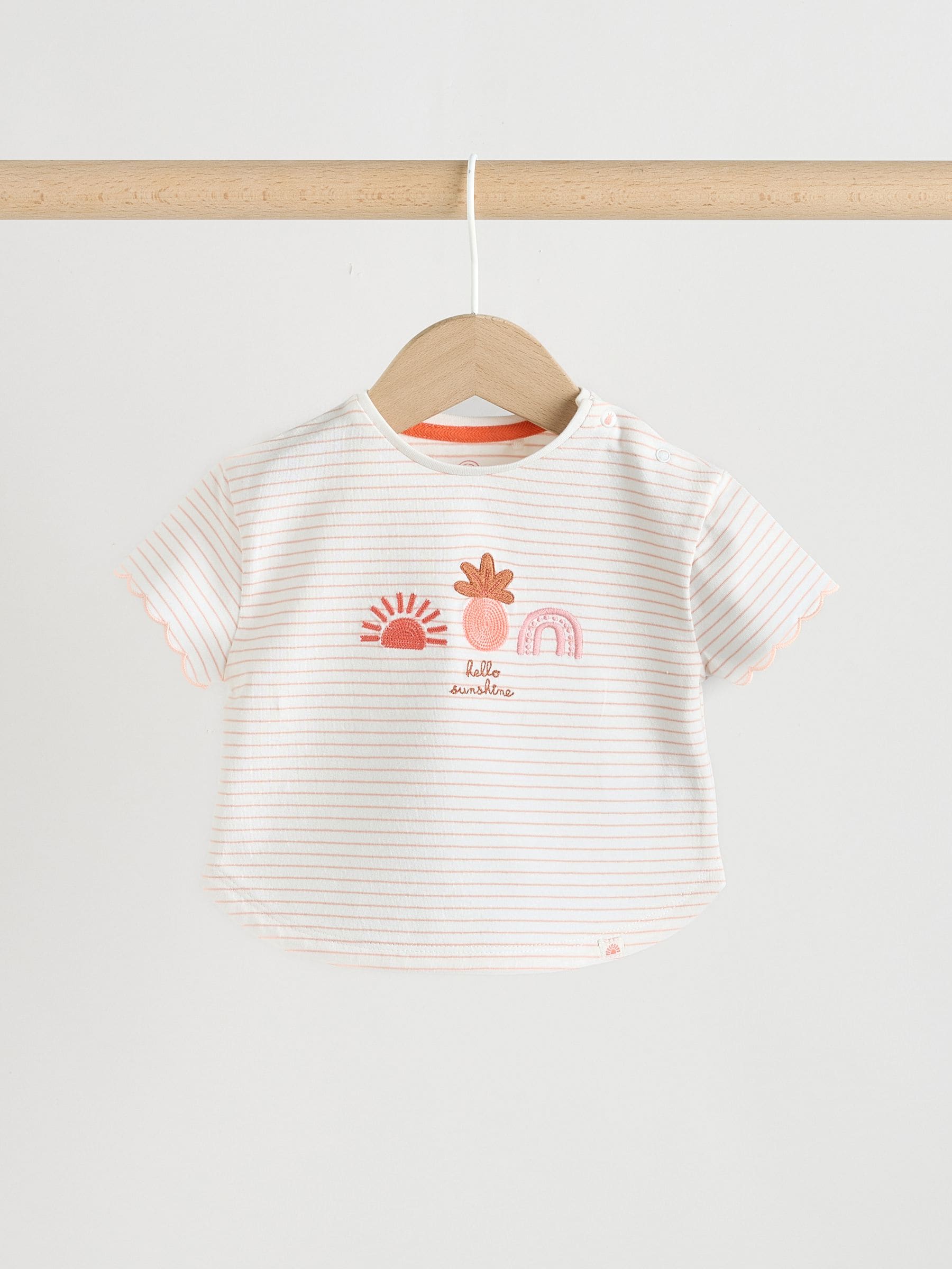 Ecru Short Sleeve Baby Tops and Wide Leg Leggings Set 2 Piece (0mths-2yrs) image 3