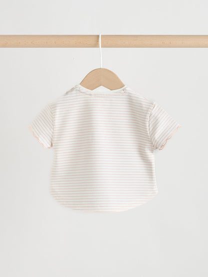 Ecru Short Sleeve Baby Tops and Wide Leg Leggings Set 2 Piece (0mths-2yrs) image 6